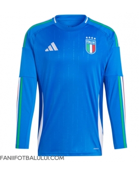 Italia Tricou Fotbal Replică European 2024 Barbati Acasa Mâneci Lungi